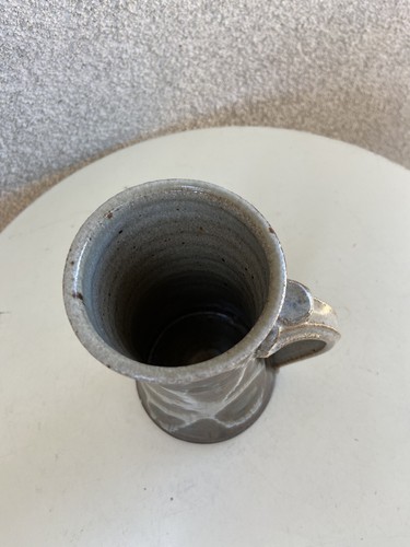 Vtg Large Beer mug Studio Art pottery 16 oz brown grey - Picture 5 of 7