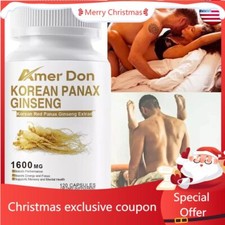 Korean Red Panax Ginseng 1600mg - 120 Capsules - Extra Strength Highest Potency