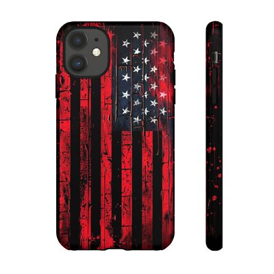 iPhone/Galaxy/Google Rugged American Flag Neon Colors Patriotic Tough Phone Case