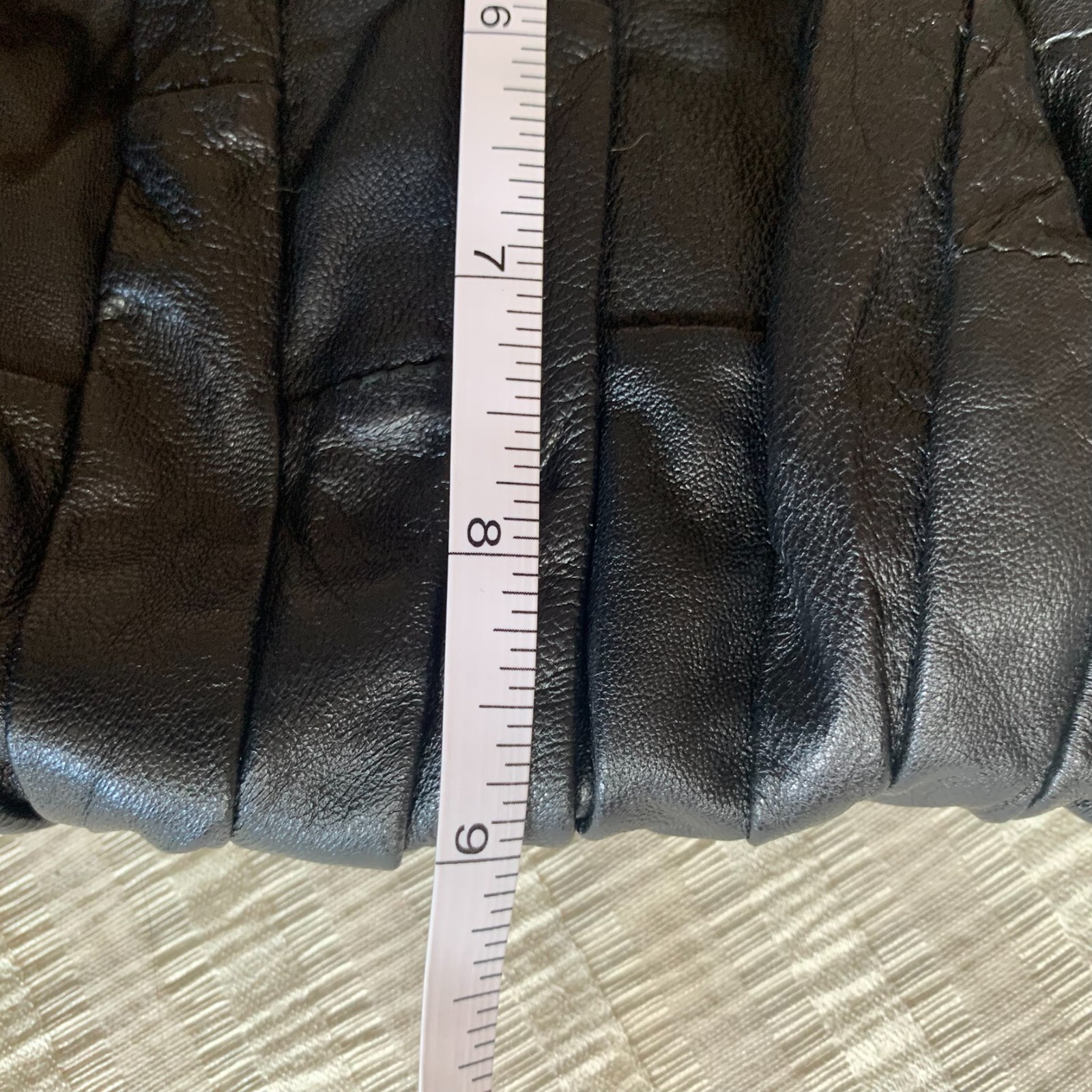 Patchwork Soft Leather Shoulder Bag Black Gunmeta… - image 9