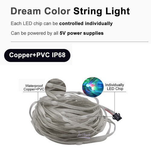 5V WS2812B RGB LED light string with SP511E WIFI Smart APP Music LED Controller - Picture 8 of 9
