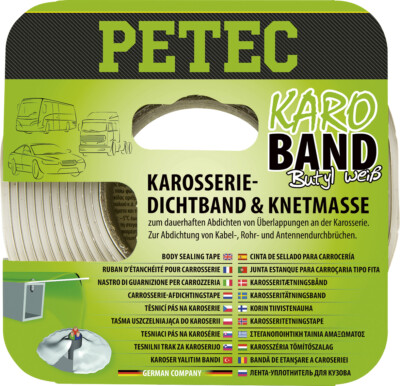 Petec 87530 Karo-Band Butyl weiss Karosserie-Dichtschnur Kotflügel Dichtband