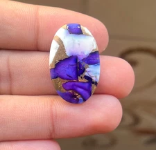 Violet Rose Spiny Oyster Kingman Turquoise Oval Cabochon Gemstone 18 Ct E0=23