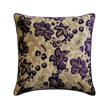 Sofa Pillow Cover Purple 16"x16", Bed Decor Velvet Fabric - Plum Scented