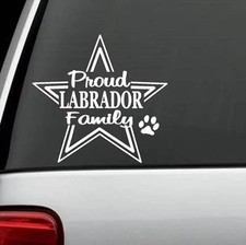 PROUD LABRADOR RETRIEVER FAMILY DECAL STICKER CAR TRUCK SUV VAN PUPPY SALT ART