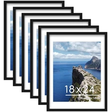 PEALSN 18x24 Poster Frame Set of 6, Display Pictures 16 x 20 with Mat or 18 x...