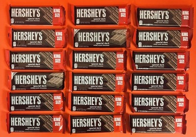 (18) Hershey's Special Dark King Size 2.6oz. Bars Bulk Lot BB: 09/2027