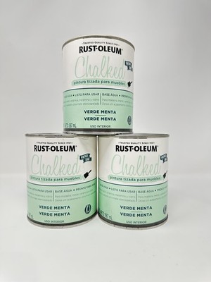 Rust-Oleum Chalked Ultra Matte Furniture Paint Mint Green Interior 30oz   3 Pack