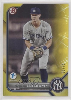 2022 Bowman Draft 1st Edition Yellow Foil 50/75 Trey Sweeney #BD-156 02u3
