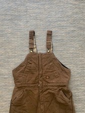 Dickies Dungarees Bib Overalls Quilt Lined Zip Legs Men 42” Waist XL  Brown 6599