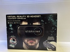 Utopia 360 Virtual Reality 3D Headset  Bluetooth Controller In Box
