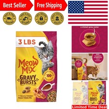 Nutritious 3 lb Chicken Flavor Dry Cat Food with Gravy - Perfect for Any Breed 3.16 per pound
