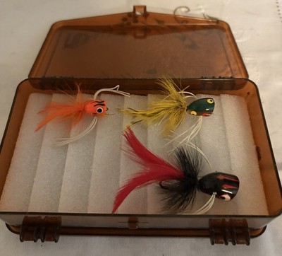 Mini Plano Padded Tackle Box With 3 Fly Fishing Lures & Extra Tackle
