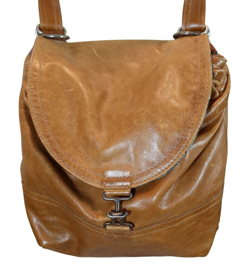 Bolso Bandolera Convertible Cuero Coñac ROUGH And TUMBLE 1904 Mochila Foto 3 de 4