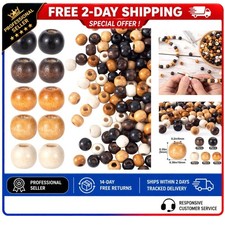 100pcs Large Hole Wooden Beads 9x10mm Natural Wood Spacer Beads for Macrame