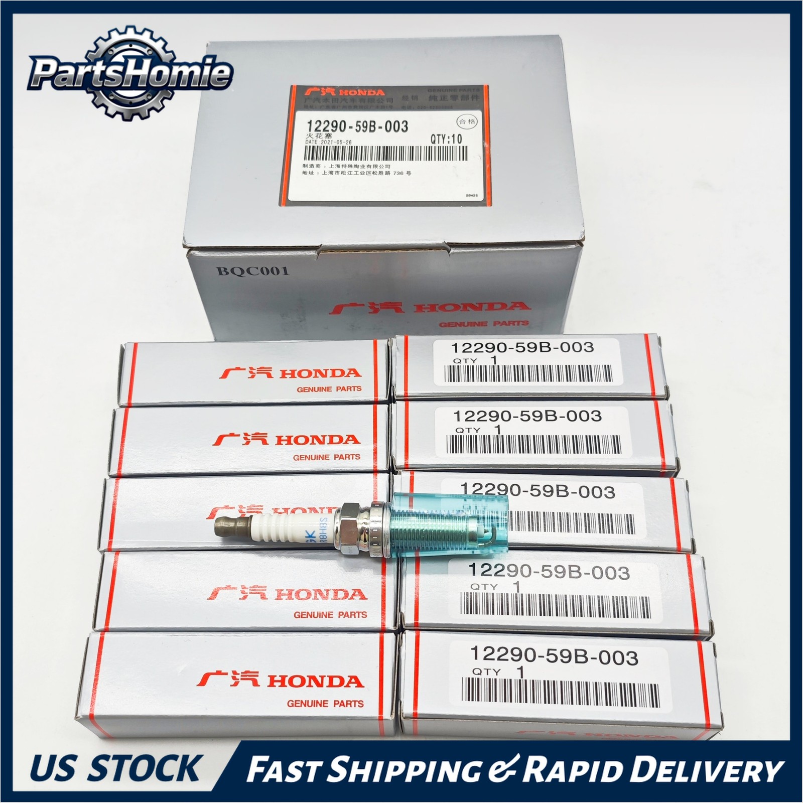 Genuine 10x NGK Iridium Spark Plug 12290-59B-003 for 2016-2021 Honda Civic L4