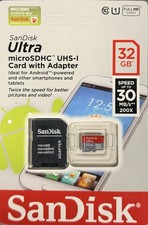 Lot Of 3 , 3X Sandisk Ultra Micro SDXC UHS-l Card With Adapter 32 GB Lot Of 3 .