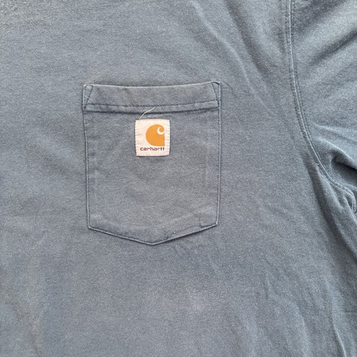 Carhartt Kurzarm Hemd Herren Gr. XL türkis Tasche 100% Baumwolle #386 " - Bild 3 von 9