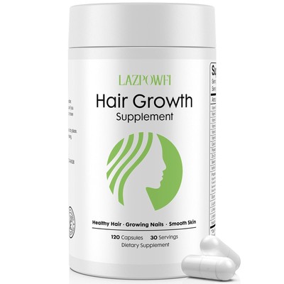 Lazpowfi Hair Growth Supplement, Biotin 10000mcg, 32-in-1 with Vitamin A, B3, C,