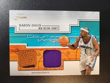 2002-03 FLEER FLAIR COURT KINGS GAME USED BALL & JERSEY BARON DAVIS /100 Hornets