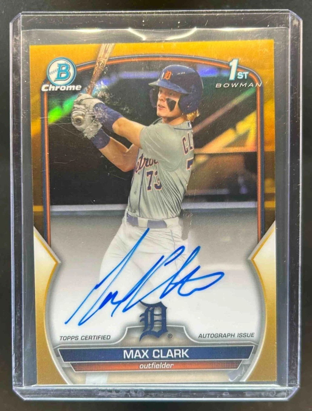 2023 Bowman Draft Max Clark Chrome Auto Gold Refractor 1st #33/50