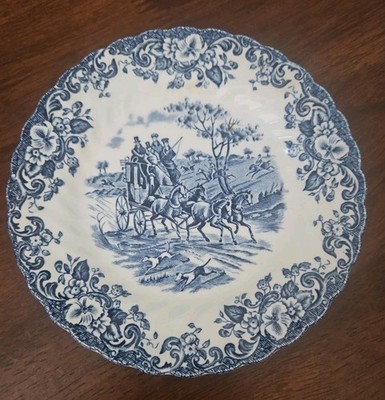 Johnson Brothers Blue White Coaching Scenes 6'' Bread n Butter Plate England