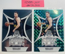 2022-23 Mosaic Nikola Jokic Thunder Road Base & Green Prizm Nuggets (2 Cards)
