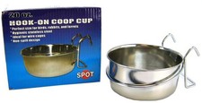 Bird, Spot Stainless Steel Hook-On Coop Cup 20 oz 5.5" Diameter 