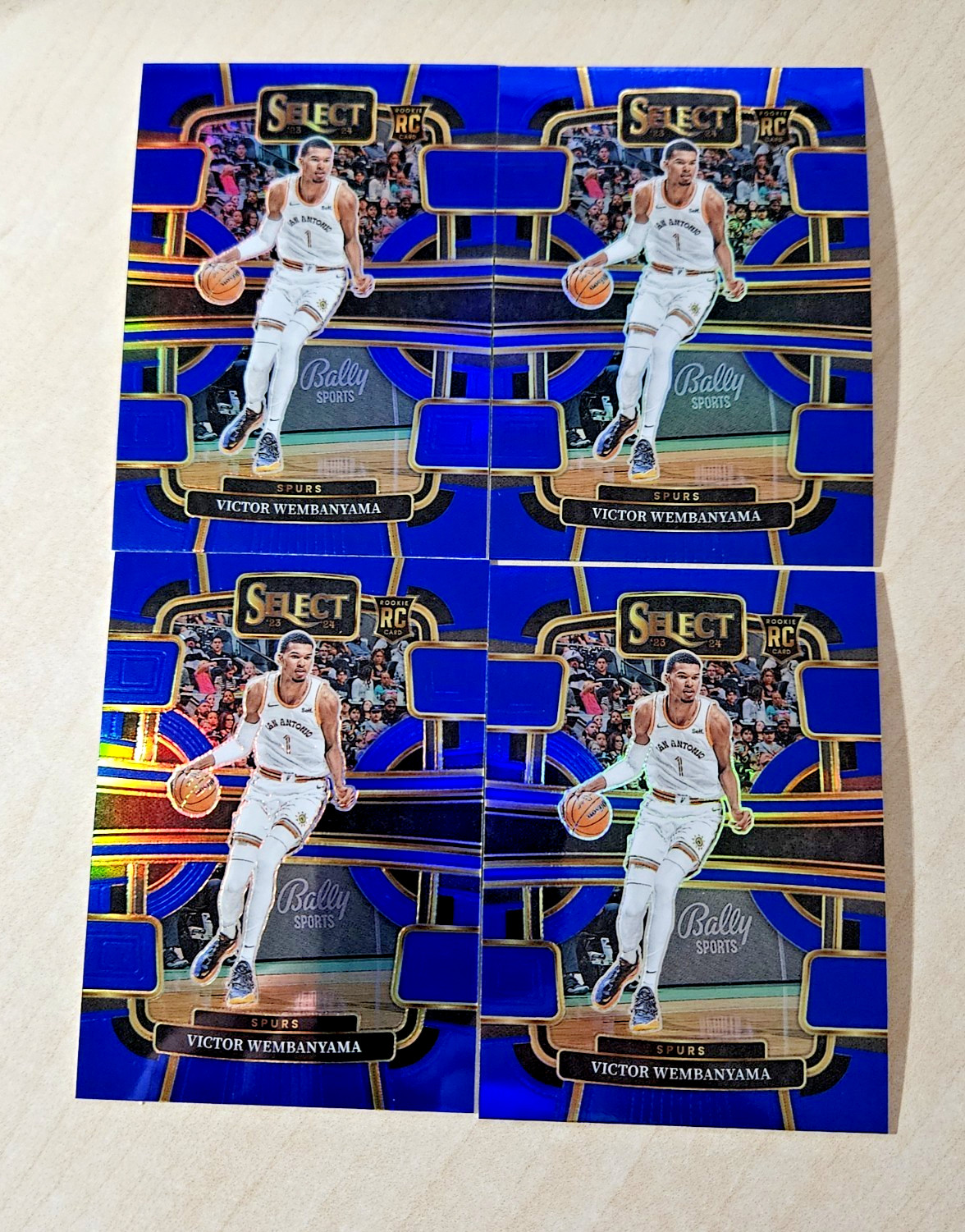 VICTOR WEMBANYAMA 2023-24 Panini Select Concourse Blue Prizm Holo Rookie RC 87 view 5