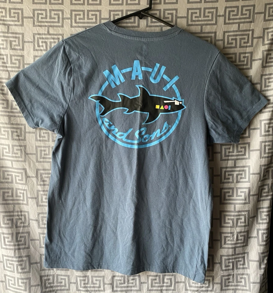 Maui And sons Men’s Short Sleeve T-shirt Size Medium Blue - Image 2 of 4