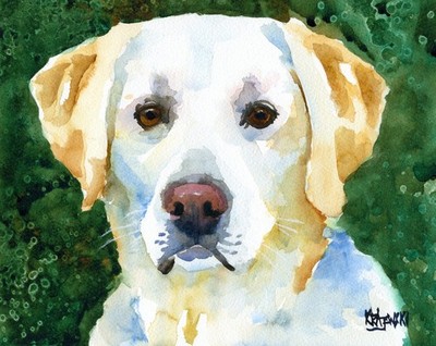 Labrador Retriever Print of Original Fine Art Watercolor by Ron Krajewski