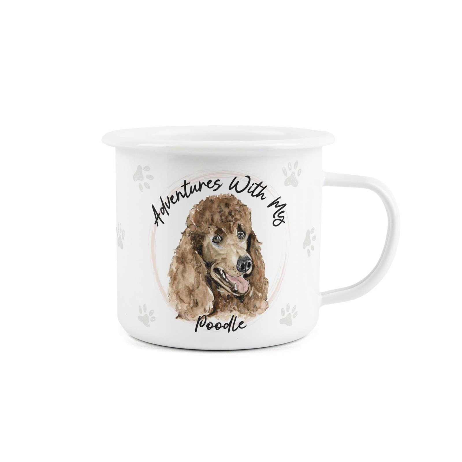 Poodle Enamel Mug - Outdoor Hiking Camping Adventure Gifts for Dog Lovers