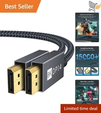 DisplayPort Cable 1.4 8K 6.6ft High Speed HDR Gaming Monitor TV Laptop