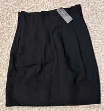NWT BCBG Maxazria Size 6 Black Wool Blend Stretch Side Zip Skirt