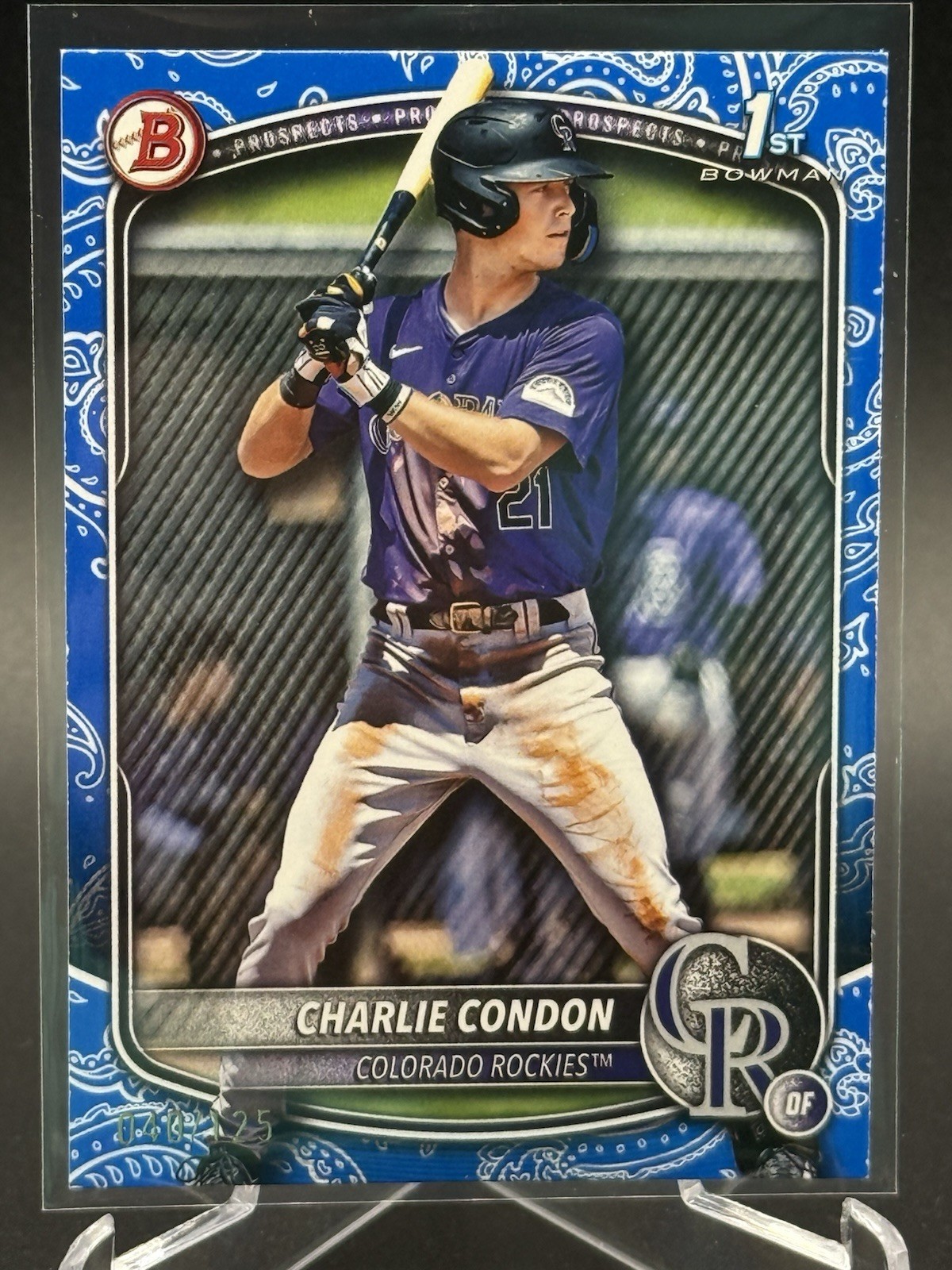 2025 Bowman CHARLIE CONDON Bowman 1st Blue Pattern Border /125