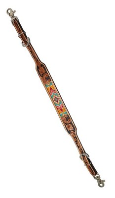 Western  Tack Floral Tooled Leather Wither Breast Collar Strap  10515