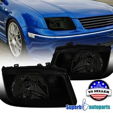 Fits 1999-2005 Vw 99-05 Jetta Bora Mk4 Black Smoke Headlights Wo Fog Lamps Fits 1999-2005 Vw 99-05 Jetta Bora Mk4 Black Smoke Headlights Wo Fog Lamps