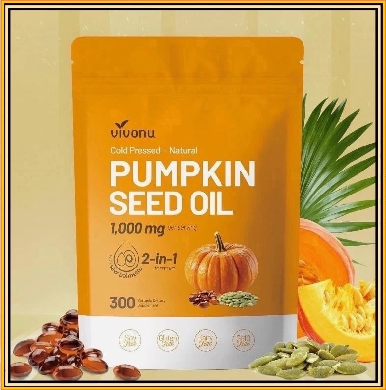 1000mg With Saw Palmetto 300 Softgels - 2-in-1 Pumpkin Seed