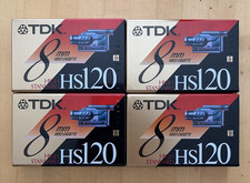 Lot of 4 TDK HS120 Hi8 8mm Video Cassette Tape 120 Min Camcorder Tape Unopened