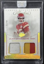 2022 Flawless PATRICK MAHOMES /15 Career Milestone GAME-USED 3-Color Dual Patch