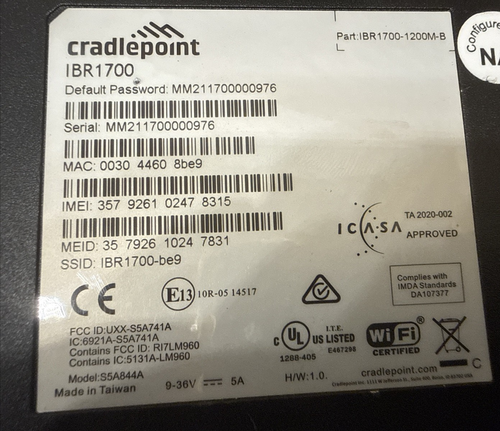 Cradlepoint IBR1700-1200M-B Ruggedized Mobile Wireless Router Same AS Pictures - 第 11/11 張圖片