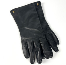 Etienne Aigner Black Leather Gloves Women XL Thinsulate 40g Vtg Warm Winter