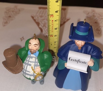 Hallmark Keepsake The Wizard Of Oz Munchkinland Mayor & Coroner Ornament Set VTG