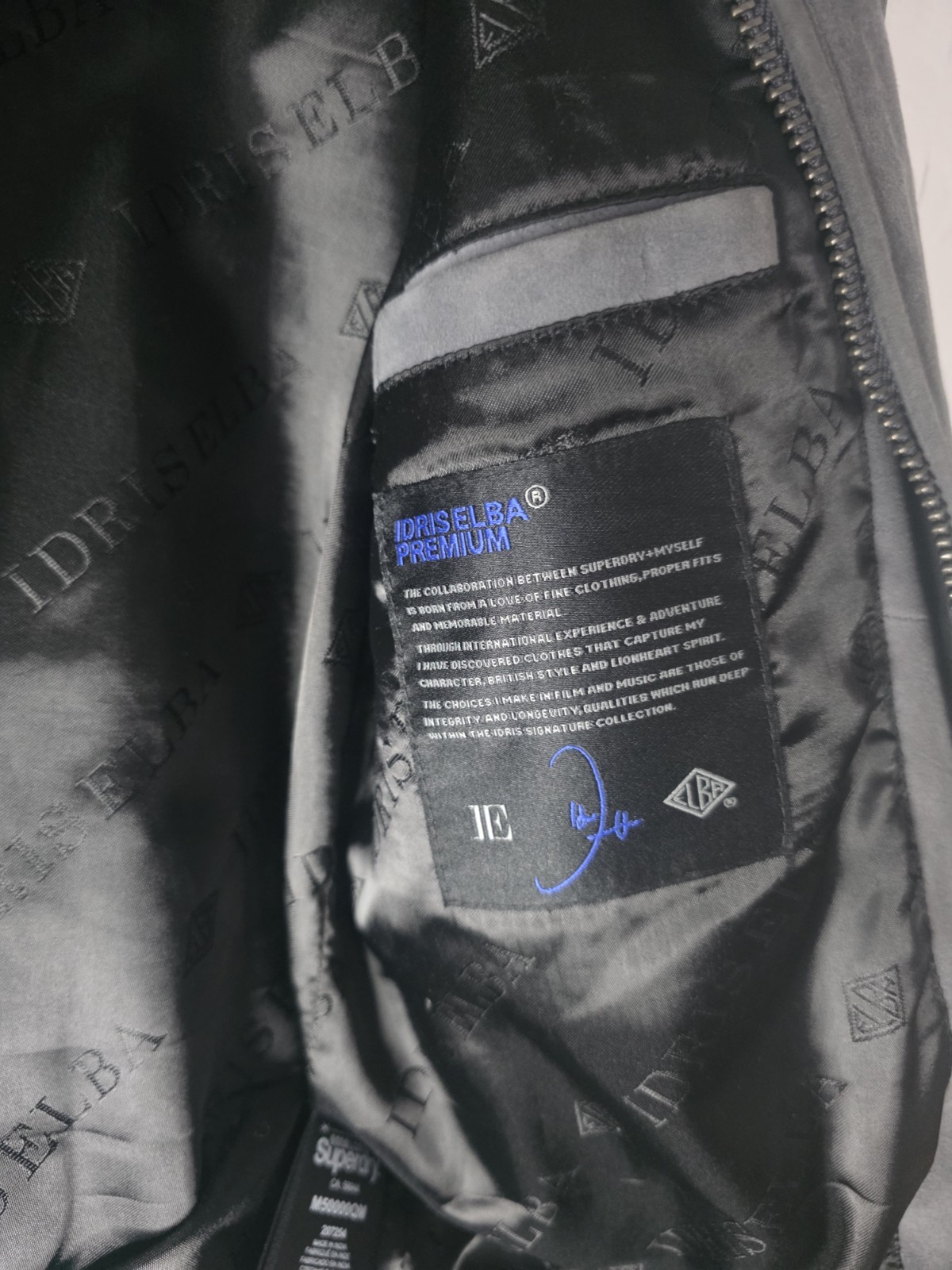 SUPERDRY Idris Elba IE Leading Man Premium Suede Leather Jacket Size medium image 4