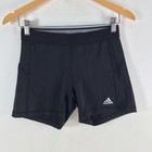 Adidas womens fitness bike shorts size M black stretch gym tights 122937