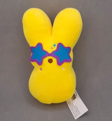 Just Born Peeps Superstar Disco Yellow Bunny 5.5  Plush   Star Glasses Toy 2025