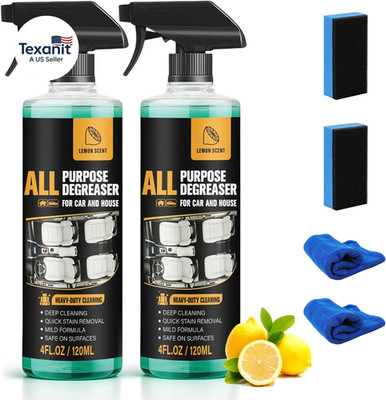 2Pcs All Purpose Degreaser for Car and House,Lemon Scent,Heavy-Duty Cleaning Spr