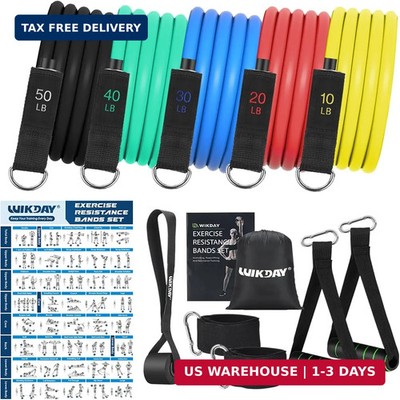 WIKDAY Exercise Resistance Bands with Handles for Working Out Workout Bands Set