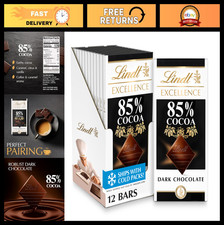 85 Cocoa Dark Chocolate Bar - Rich Dark Chocolate Candy, 3.5 oz 12 Pack 