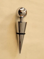 Wine Stopper, Stainless Steel 4", Contemporary Look, Ball Top